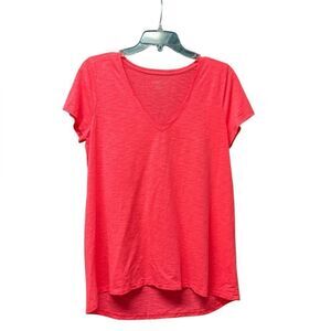 Lilly Pulitzer Short Sleeve V-Neck Pink Top Size Medium